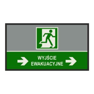 Mata podłogowa oznakowanie ewakuacyjne (wym. 85 x 150 cm, znak wyjście ewakuacyjne, strzałka w prawo)