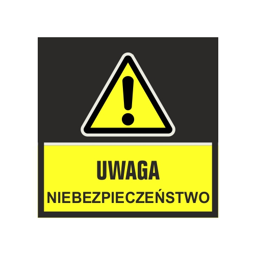 Mata podłogowa oznakowanie ostrzegawcze - uwaga niebezpieczenstwo (wym. 85x85 cm)