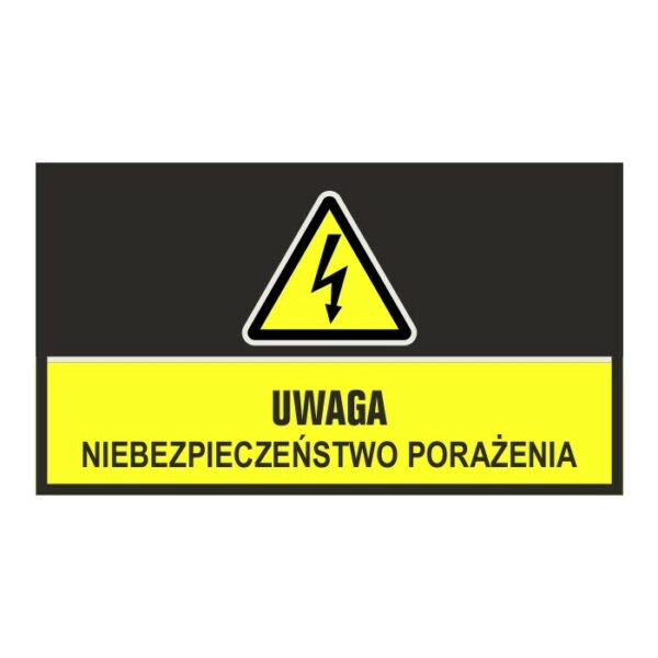 Mata podłogowa oznakowanie ostrzegawcze (wym. 85x150 cm, znak uwaga niebezpieczeństwo porażenia)
