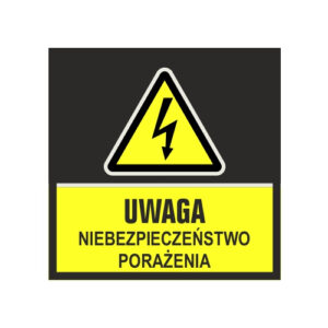 Mata podłogowa oznakowanie ostrzegawcze - uwaga niebezpieczeństwo porażenia (wym. 85x85 cm)