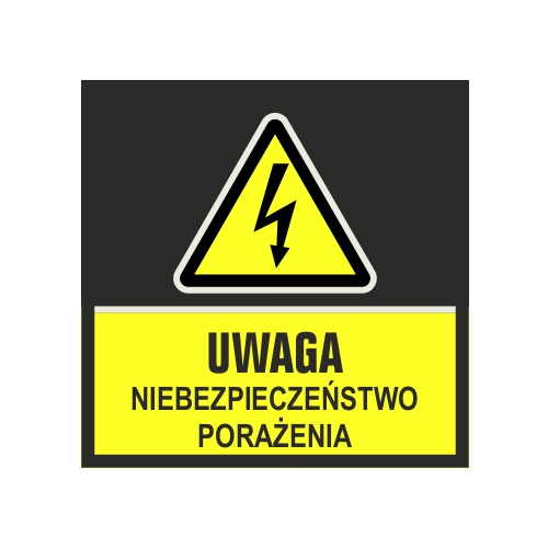 Mata podłogowa oznakowanie ostrzegawcze - uwaga niebezpieczeństwo porażenia (wym. 85x85 cm)