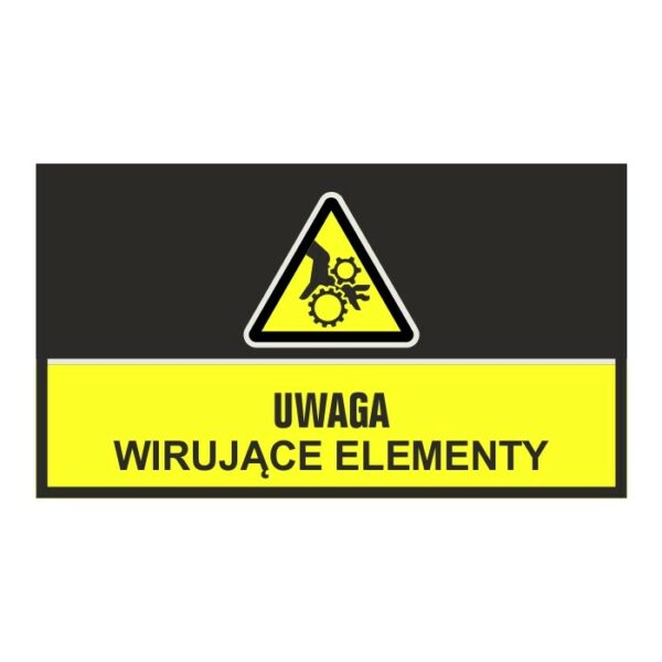 Mata podłogowa oznakowanie ostrzegawcze - uwaga wirujące elementy (wym. 85x150 cm)