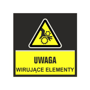 Mata podłogowa oznakowanie ostrzegawcze - uwaga wirujące elementy (wym. 85x85 cm)
