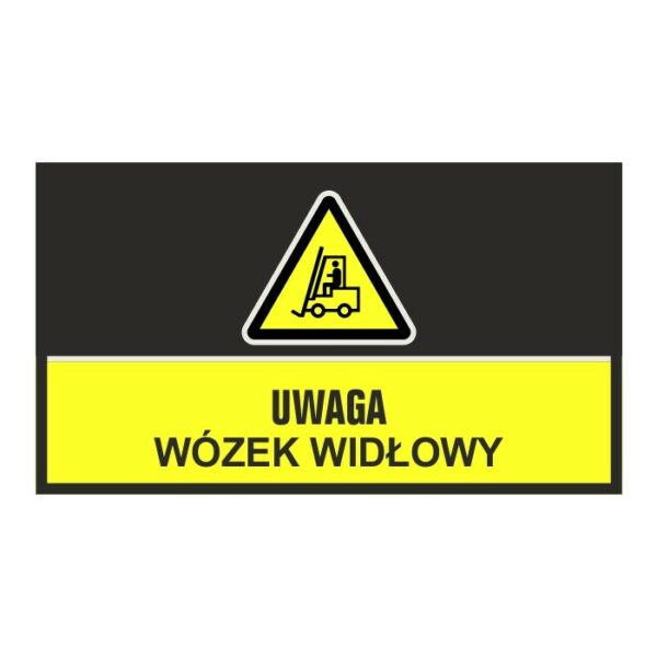 Mata podłogowa oznakowanie ostrzegawcze - uwaga wózek widłowy (wym. 85x150 cm)