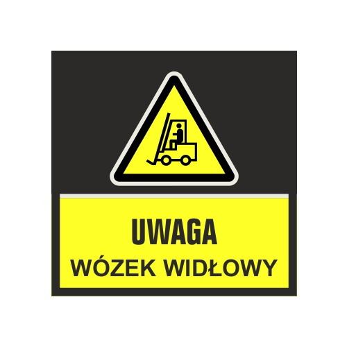 Mata podłogowa oznakowanie ostrzegawcze - uwaga wózek widłowy (wym. 85x85 cm)